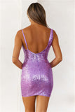 Citadel Skies Sequin Mini Dress Lilac