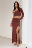 Amaze You Midi Skirt Chocolate