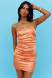 Envy You Satin Dress Orange