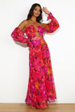 RUNAWAY Karma Maxi Dress Orange Floral