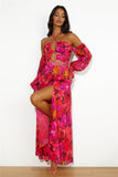 RUNAWAY Karma Maxi Dress Orange Floral