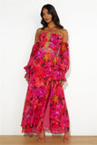 RUNAWAY Karma Maxi Dress Orange Floral