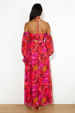 RUNAWAY Karma Maxi Dress Orange Floral