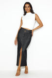 Always The Trendsetter Denim Maxi Skirt Black