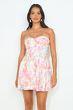 Familiar Feeling Strapless Mini Dress Floral