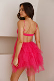 Into The Glam Tulle Mini Dress Hot Pink