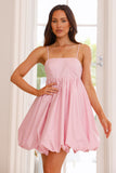 Selena Bubble Mini Dress Pink