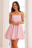 Selena Bubble Mini Dress Pink