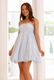 Selena Bubble Mini Dress Blue