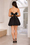 HELLO MOLLY  Upon A Cloud Strapless Mini Dress Black