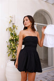 HELLO MOLLY  Upon A Cloud Strapless Mini Dress Black