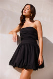 HELLO MOLLY  Upon A Cloud Strapless Mini Dress Black