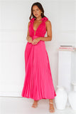 Something Special Satin Midi Dress Pink