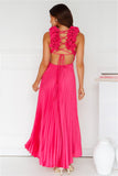 Something Special Satin Midi Dress Pink