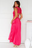 Something Special Satin Midi Dress Pink