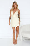 Silky Moment Satin Mini Dress Yellow