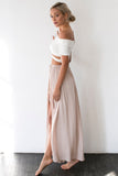 Against The Tides Maxi Skirt Beige